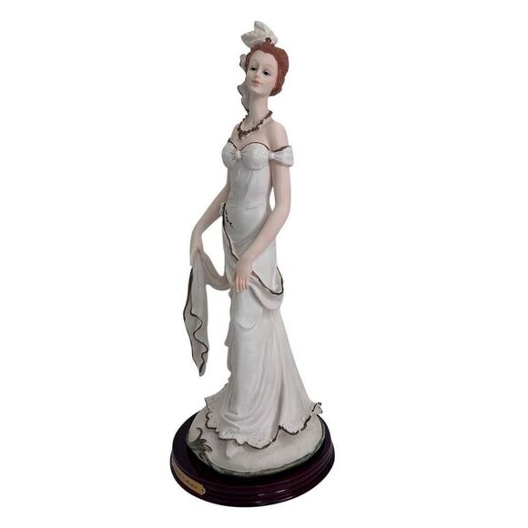 Elegante Collection Victorian Lady Figurine 14" Cream Polyresin Round Base - Picture 8 of 15